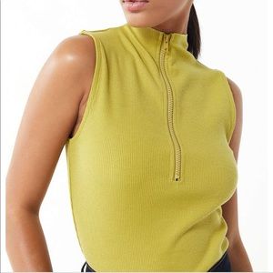 Urban Outfitters Green Half Zip Tank Top Size M